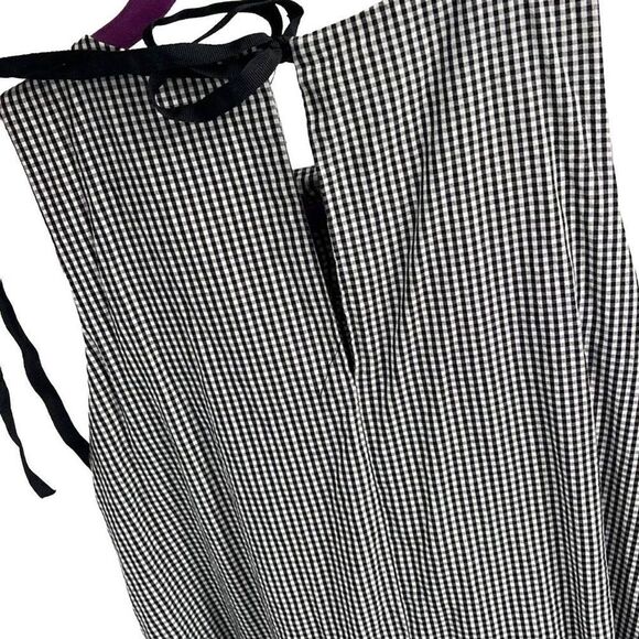Zara Women's Shift Dress Shift Dress Ruffled Trim Mini Black White Check Size XS - Picture 6 of 10